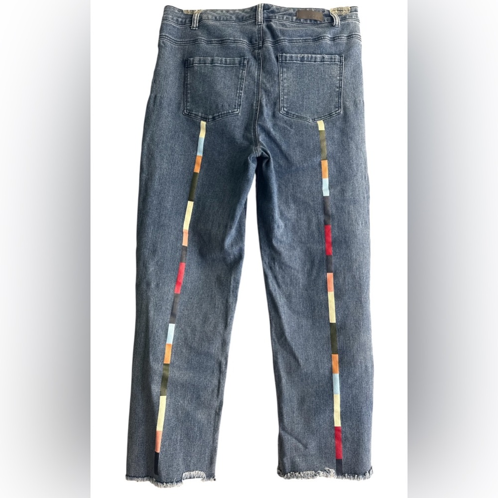 Ecru Sz 30 color block denim